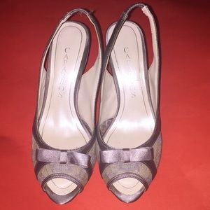 5 1/2 Silver Caparros heels